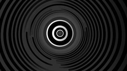 Obraz premium Black and gray tech-inspired spiral background, minimalist design perfect for technology presentations and banners.