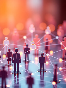 professional social network concept connected human figures representing business relationships and networking