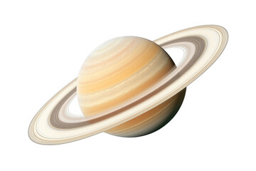 Fototapeta premium 3D illustration of the planet Saturn, isolated on a white background, in a minimalist style