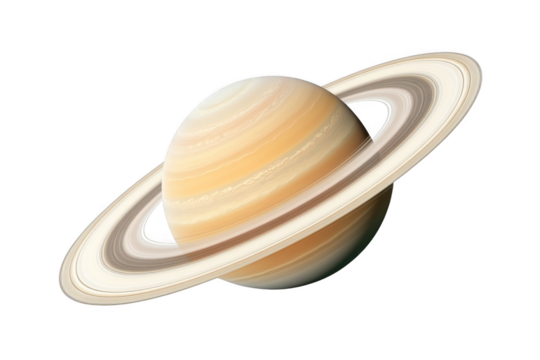 3D illustration of the planet Saturn, isolated on a white background, in a minimalist style