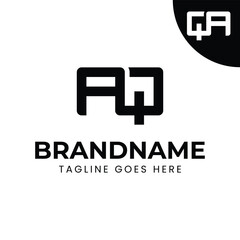 Fototapeta premium Letters QA and AQ Monogram Logo Set, suitable for any brand with AQ or QA initials