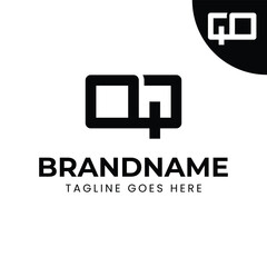 Letters QO and OQ Monogram Logo Set, suitable for any brand with OQ or QO initials