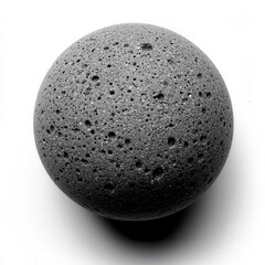 Dark Grey Textured Sphere on White Background
