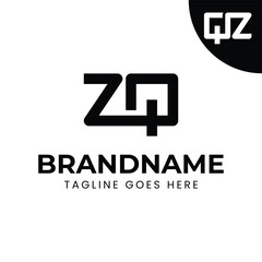Letters QZ and ZQ Monogram Logo Set, suitable for any brand with ZQ or QZ initials