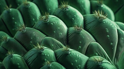 Abstract image of fabric made to look like a cactus with lots of spines