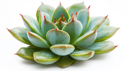 Fototapeta premium Blue-Green Succulent Isolated on White Background 