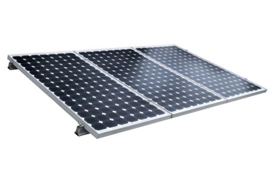 3D solar panel isolated on a white background