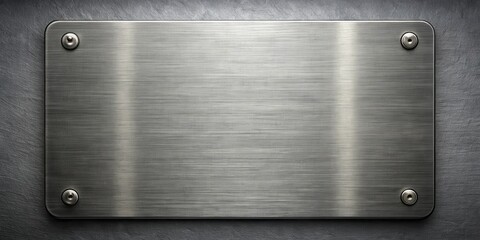 A Brushed Metal Plate with Rounded Corners and Four Screws for a Modern and Industrial Aesthetic
