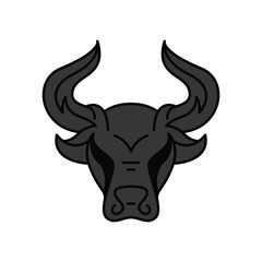 Bull vector illustration modern simple flat design