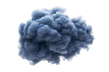a dark smoke cloud isolated on a white background.
