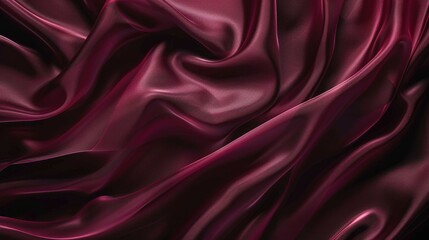 Fototapeta premium Deep Maroon Satin Folds for Stylish Backgrounds