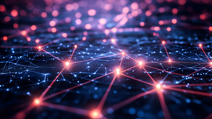 Obraz premium Global Network Connection Futuristic Technology Digital Innovation Bright Lights Abstract Design