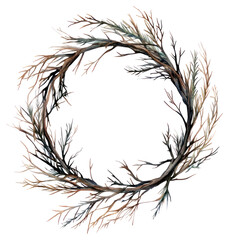 Obraz premium PNG Dry branchs Wreath wreath art illustration.