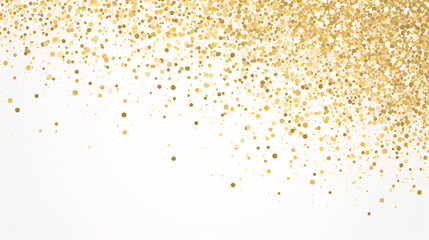 Golden particles on a dark white background, creating a minimalist, luxurious pattern, perfect for a wallpaper, display banner, or presentation card for celebrations.

