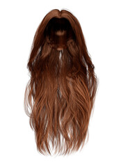 Fototapeta premium 3d render long straight red hair isolated
