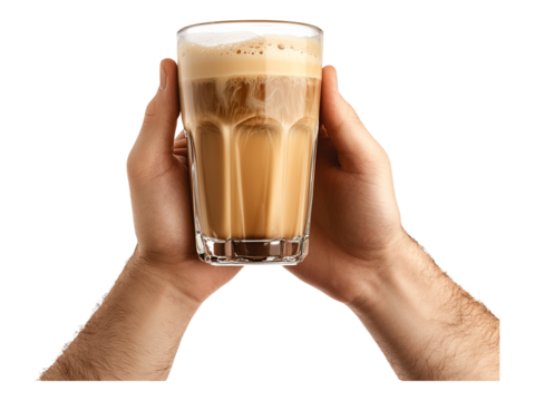 clod coffee in hands