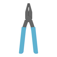 pliers with light blue handles. tool theme. carpentry tools. repair tools. vector illustration