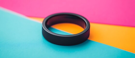 Black ring on colorful background