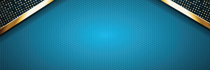 Teal gold abstract banner design, dotted background, website header