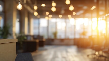 A modern, softly lit office, ideal for corporate visuals.  Natural light and contemporary design create a warm, professional atmosphere.  Blurred background with bokeh effect.
 
