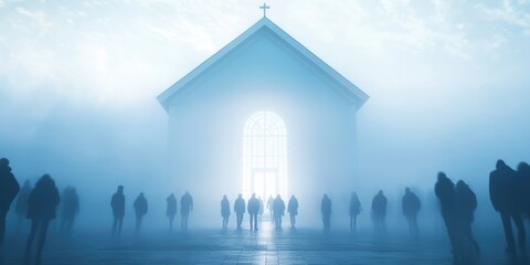 Group at church entrance