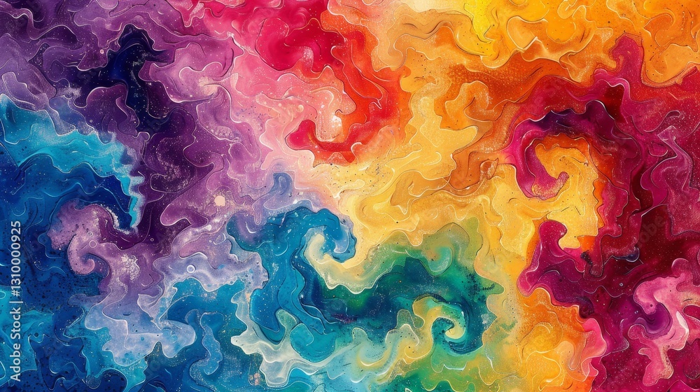 Poster vibrant abstract swirl of colors creating a dynamic and energetic visual on canvas