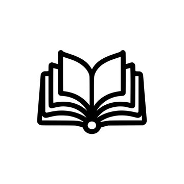 recommend clip art: Open book icon in outline style representing knowledge and education
