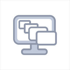 Display resolution icon for tech interfaces, ideal for UI/UX and app design.