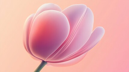 Fototapeta premium Pink tulip blossom, soft light, pastel background, spring design