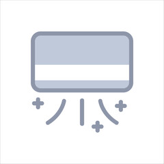Minimalist air conditioner icon, perfect for HVAC, cooling systems, and home appliance designs.