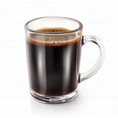 Freshly Brewed Espresso in Transaprent Glass Mug – Professional Isolated Shot for Commercial Projects