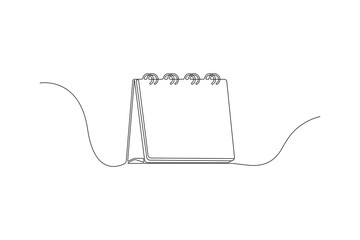 Obraz premium Continuous One Line Drawing of a Calendar, Minimalist Line Art Icon, Simple Planner Illustration