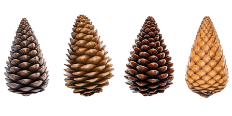 Set of cones isolated on a transparent background. Generative AI.