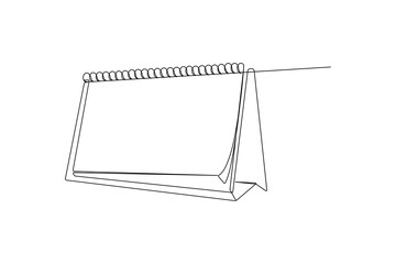 Continuous One Line Drawing of a Calendar, Minimalist Line Art Icon, Simple Planner Illustration