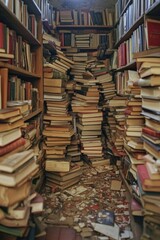 Obraz premium Cozy library with bookshelves