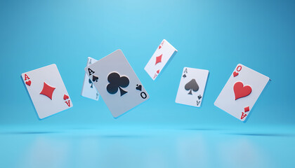 Obraz premium playing cards and poker chips