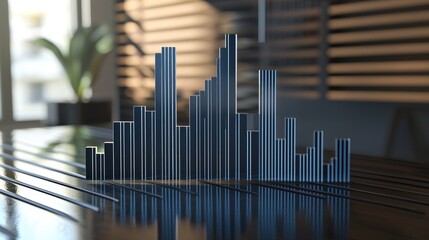 Business stock performance bar chart with data