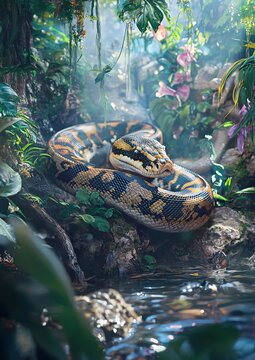 Adorable Ball Python in Natural Habitat