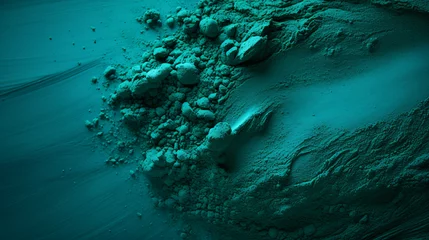 Gordijnen Phthalo green abstract powder pigment design, clean and simple, perfect for background, display, and presentation.   © PRDOM