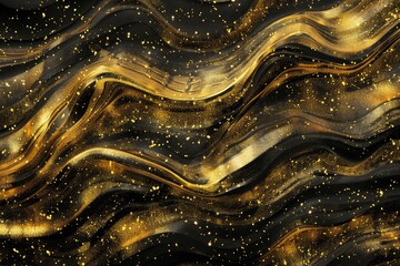 Elegant shimmer wave on black background