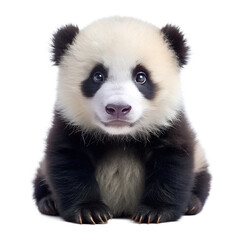 Fototapeta premium a panda isolated on transferring background, a beautiful panda png image