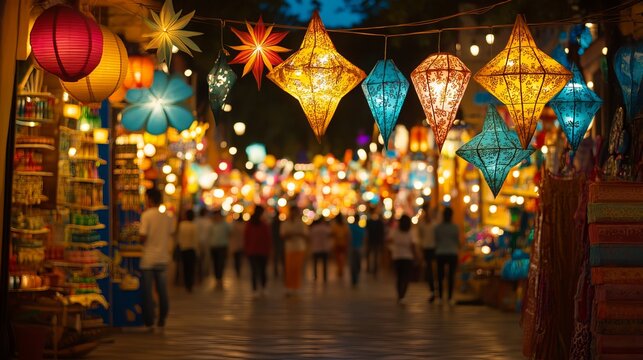 Seville's April Fair glitters with paper lanterns (farolillos) in Andalusia, Spain.
 