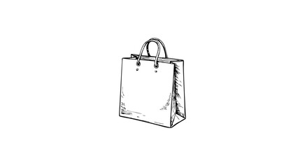 Vintage sketch of a shopping bag on a plain background  