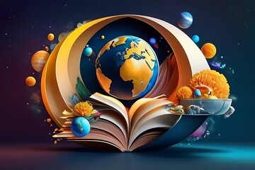 Naklejka premium Stunning Realistic World Art Day Creative Art