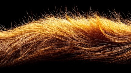 Fototapeta premium Close-up view of vibrant orange fur against a black background showcasing texture and detail