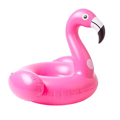 Pink Flamingo Inflatable on White Background PNG