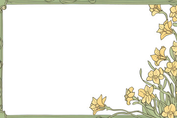 PNG Decorative daffodil frame backgrounds pattern art.
