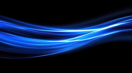 Electric Blue: Dynamic Curvature & Energy Flow in Abstract Design on Black Background