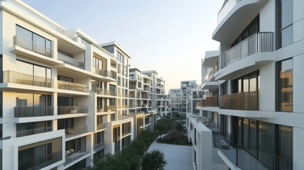 Fototapeta premium Stylish modern residential complex. 