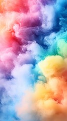Vibrant Rainbow Colored Smoke Abstract Background